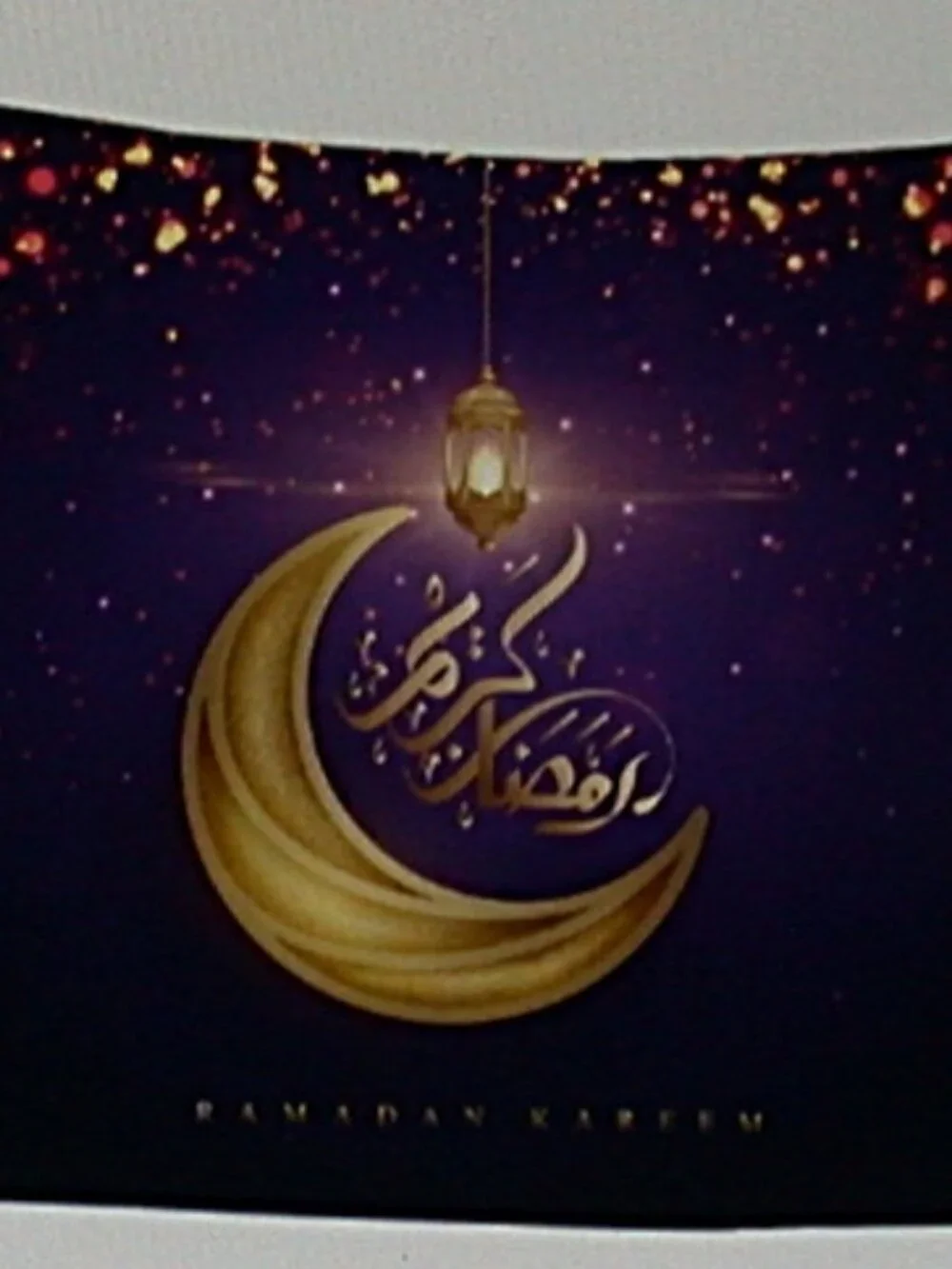 Purple Tapestry Golden Crescent Wall Hanging RAMADAN KAREEM Wall Decor